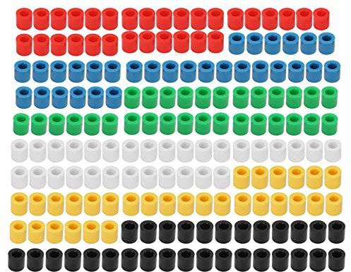 QANYEGN 180 Pcs Breadboard Push Button Cover, 6 Colors Round Cover Tact Switch, lastic Tact Switch Push Button Hat Set for Replacement