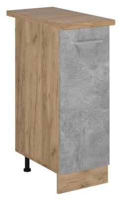 Vicco Apothekerschrank R-Line, Medizinschrank für die Küche, Beton, 30 cm, AP Eiche