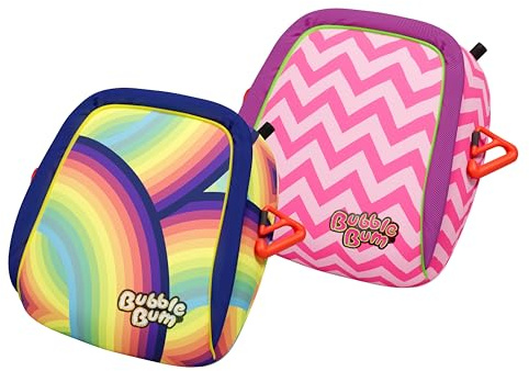 BubbleBum Inflatable Car Booster Seats (Twin Pink Rainbow)