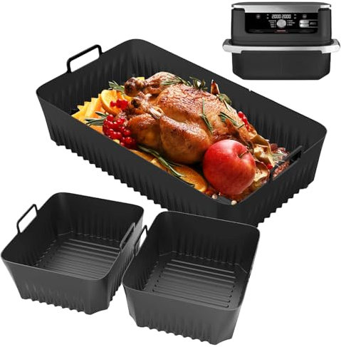 Ninja Backform Heißluftfritteuse Zubehör für Ninja Af500DE 10.4L - 1×10.4L & 2×5.2L Silikonform für Ninja Heißluftfritteuse Af500DE Zubehör, Ninja Heißluftfritteuse Zubehör Ninja Airfryer Zubehör