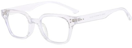 LJCZKA Quadratisch Blaulichtfilter Brille Damen Herren Klassische Rechteckige Klare Linsen Anti-Müdigkeit Computerbrille für PC, TV & Handy (Transparent)