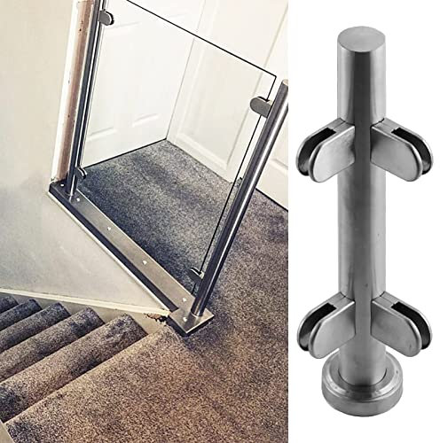 Rundes Glas-Balustradenpfosten-Set mit Zapfenklemmen für Dachbodentreppen und Deckgeländersystem
