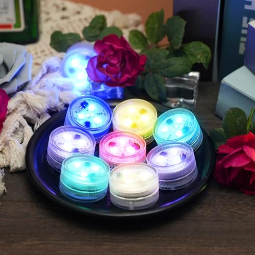 ALED LIGHT 6pcs Mini Led Aquarium Lampe, RGB Mini Unterwasser LED Lichter für Aquarium, Vasenbasis, Teich, Pool Bodengrund