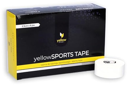 yellowSPORT Sporttape 12 Rollen – Unelastisches Tape weiß (2,5 cm x 9,1 m) – Reißfest & wasserabweisend – Hypoallergenes Baumwolltape zur Gelenkstabilisierung, Verletzungsprävention & Therapie