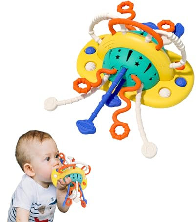 JOYVOVO Montessori Baby Toys Silicone Suction Cup Toy, Pull String Toys for 1 2 3 Year Old Kids, Infant Sensory Toys for Toddlers, Early Development Baby Toys for Fine Motor Skills for 18+ Months