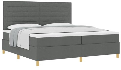 vidaXL Zeitgenössisches Dunkelgraues Bettgestell 200 cm mit Komfortschaumfüllung und robuster Holzunterstützung für Elegantes Schlafzimmer für Erwachsene, Stoff, Rechteckige Luxusmöbel, Weich