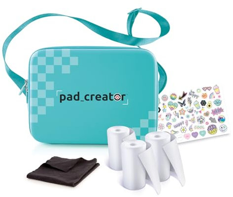 Canal Toys - CLK 033 Pad Creator - Housse de Transport pour Tablette créative à Impression instantanée - avec Rouleaux de Papier, Autocollants, Chiffon Microfibre et Film Protecteur