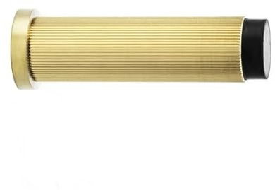 Alexander & Wilks Brunel REEDED Door Stop, Skirting Wall Mounted, 75mm Projection (Satin Brass PVD)