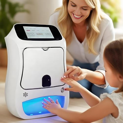 twostronking Digitaler Nageldrucker, Nagelmalmaschine, 1200 DPI, 30 Sekunden Schneller Druck, Mit 5-Zoll-Touchscreen Und Zwei Tintenpatronen, 2-in-1-Drucken Und Trocknen, Für Zuhause Und Nagelstudios