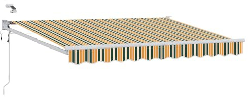 vidaXL Elektrische ausziehbare Markise Grün und Gelb 3 x 2,5 m