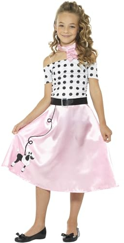 Smiffys 24668L Kleid für Mädchen im Stil der 50er-Jahre, mit Pudel-Motiv