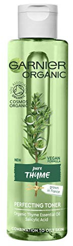 Garnier Organic Thyme Purifying and Perfecting Toner for Combination and Oily Skin, Enriched With Salicylic Acid 150 ml (Packaging may vary)
