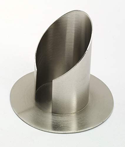 Taufkerzenhalter Röhren Schlitz, Messing Silber matt gebürstet für Ø 6 cm für Taufkerzen