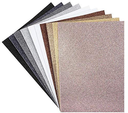 Ideen mit Herz Moosgummi-Platten mit Glitzer | selbstklebend | DIN A4 | 2mm | 10 Bogen | Bastelschaumstoff, EVA-Platten | ideal zum Basteln (dezente Farben)