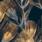 wandmotiv24 Fototapete Pfauenfedern gold blau, L 300 x 210 cm - 6 Teile, Wanddeko, Wandbild, Wandtapete, Federn grau türkis M6629
