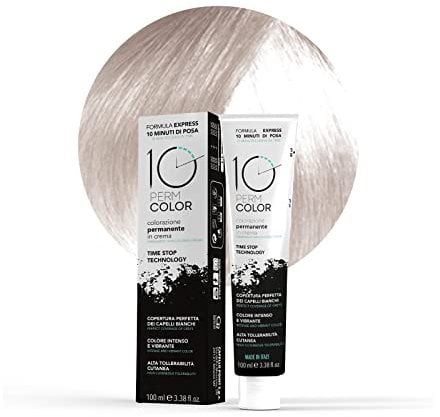 10 Perm, Colorazione a Lunga Durata Express, Colore Capelli 12 Biondo Estremo, Tinta per Capelli, Copertura Rapida e Omogenea in 10 Minuti, Colore Brillante, Intenso e Luminoso, 100 ml