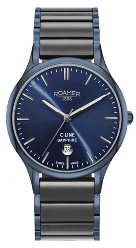 Roamer Herren Armbanduhr C-Line 40 mm 3 Zeiger, Datumsfenster Armband Edelstahl 658833 42 54 61