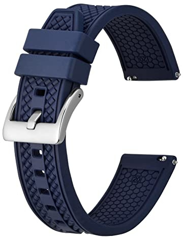 BISONSTRAP Uhrenarmbänder für Herren, Hochleistungs Fluorkautschuk Uhrenarmband mit Schnellverschluss,18mm 20mm 22mm