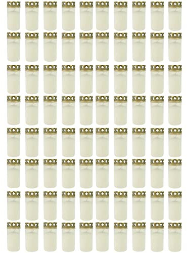 Grablicht Brenner Nr. 3 Weiß mit Deckel Grabkerzen Grablicht Grablichtkerze Trauerlicht Gedenkkerze Golddeckel (80)