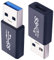 Leehitech 2 Stück USB auf USB C USB 3.0 Adapter, 10Gbps Data Sync & Fast Charging USB-C Buchse auf USB-A Stecker, OTG Ladegerät Ladekabel Netzteil kompatibel mit iPhone 16/15, Laptop, PC