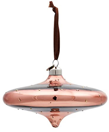 Rivièra Maison - Élégant Ornement en P90 - Rose, G55 - Verre avec Forme ondulée