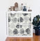 Coloray Möbel-Aufkleber Regal Kallax Selbstklebend Expedit Set 8x 33x33 cm - Graue Blätter
