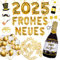 XXL Silvester Deko Set 2025 – XXL “FROHES NEUES” Ballons, Luftballons, Fotorequisiten, Tischdeko zur Neujahrs-Party