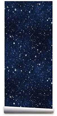 Papiers Peints Ciel Étoilé Bleu Papier Peint Adhesif Mural Salon Papier Adhesif pour Meuble Papier Peint Intissé Facile à Peler Papier Adhésif Décoratif Cuisine 40x100cm