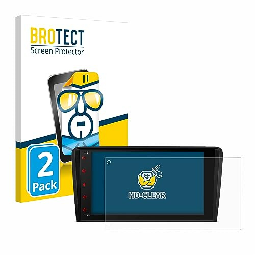 BROTECT Schutzfolie für Xtrons PSA80A3AL | 2 Stück Transparenter Displayschutz Made in Germany Klare Displayschutz-Folie Clear Einfache Montage Case-Friendly