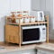 Soporte Microondas de Madera, Estante para Horno de Microondas, Estante de Cocina con 4 Ganchos, Estantería Cocina (3 Niveles-55 * 40 * 35cm)