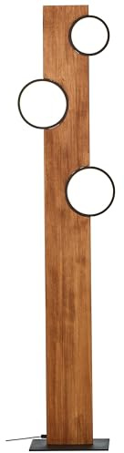 Brilliant Lampe Cheesy LED Stehleuchte 140cm matt schwarz/holz braun 20 W LED integriert