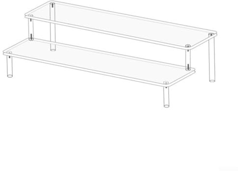 Emiif Transparenter Präsentationsständer, Acryl-Organizer-Regale für Cupcakes, Desserts, Figuren, Make-up, Parfüm-Desktop, Kommode und Schminktisch-Organisation (2 Etagen)