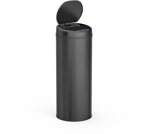 FLINQ PEAK 50L Smart Sensor Mülleimer - Schwarz | Automatischer Kuche Mülleimer mit Sensor - Moderner Abfalleimer - Küchenmülleimer Groß