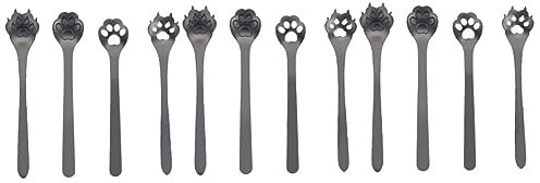 TOPBATHY 12 Cucharas De Helado De Acero Inoxidable Cucharas De Aperitivo Cuchara De Gato De Acero Inoxidable Cuchara Para Pasteles Cuchara Para Coofee Cucharas Para