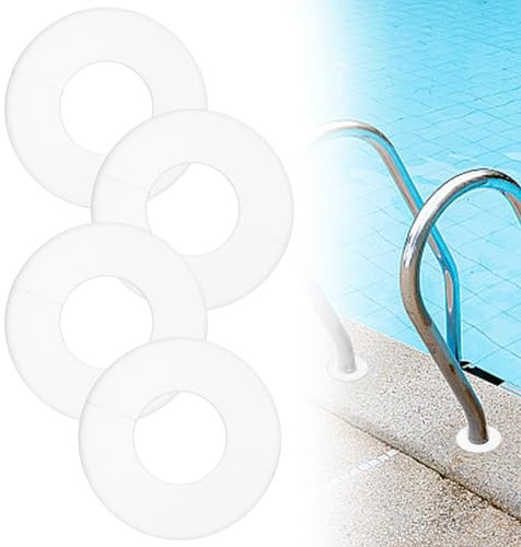 4 Piezas de Placa de Escudo, Cubiertas de Escudo de Escalera de Piscina para Anillo de Escalera de Piscina enterrada, Piezas de Escalera de Piscina para Tubo de diámetro 1,9 Pulgadas