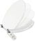 Akitaink Copriwater universali Soft Close in legno Bianco con chiusura rallentata Sedile WC Coperchio con Chiusura Ammortizzata Toilet Seat Bagno Copri WC