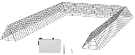 VEVOR Hühnertunnel, 600 x 400 x 61,5 cm, Hühnerstall für den Hof, tragbare Freilaufgehege für draußen mit Eckrahmen, 2 Sets, geeignet für Hühner, Enten, Kaninchen