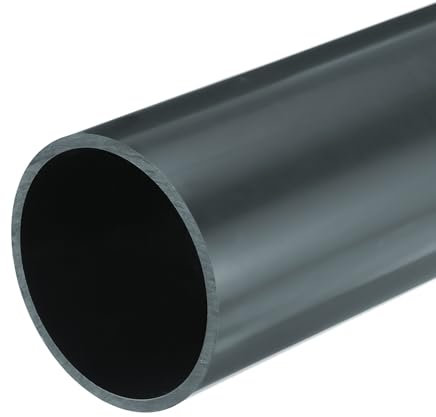 sourcing map Tube rond rigide en PVC de 81,4 mm x 90 mm x 20 cm de long - Gris foncé - Résistant aux impacts pour tuyaux d'eau, travaux manuels