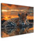 MuchoWow© Leinwand Bilder 80x60 cm Wanddeko Wohnzimmer Aesthetic Room Decor Deko Zimmer Wandbilder Moderne Bild auf Leinwand Natur - Leopard - Tier - Sonnenuntergang - Modern