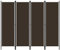 Paravent Outdoor Wetterfest Blackout Curtain 4-TLG. Raumteiler Braun 200x180 cm