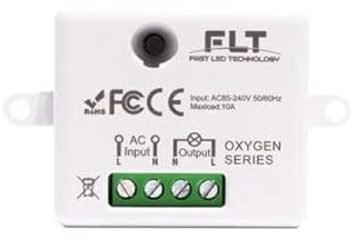 Pieza de repuesto únicamente - Conmutador de radio RF inalámbrico para kit de interruptor inalámbrico y sin pila FAST LED TECHNOLOGY - Negro