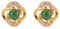 Lllunimon 925 Sterling Silber zierliche Blume Ohrstecker grüne Jade Ohrringe, Hotan Jade Schmuck für Frauen,Gold