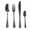 GALILEO SpA Lot de 24 couverts noir brillant en acier inoxydable, 5 Th Avenue Sibil