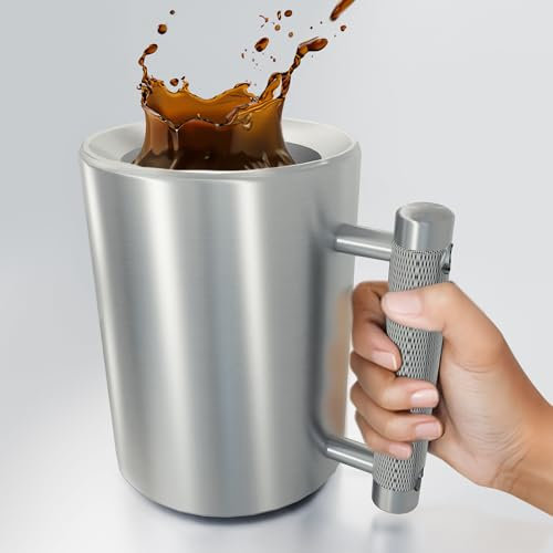 HEFTY CHEERS Gewichtete Tasse, 8,2 kg, 284 ml Fassungsvermögen, lustige Tasse mit Hantel, schwerer Eiskaffeetasse, angemessenes Geschenk für Erwachsene für Fitness-Enthusiasten, Armstärke,
