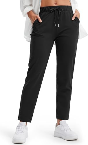 Libin Pantalones de Jogging Mujer Deportivos con Bolsillos Negro XS