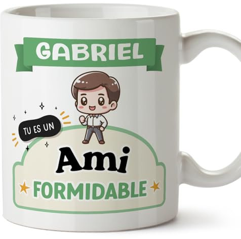 Mugffins Tasses Personnalisables pour AMI/COPAIN - En Français - Cadeau Personalisé- Tu es formidable - Kawaii - 11 oz / 330 ml