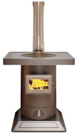Brennender Holzofen Heizofen Holzkohle Dual-Purpose-Feuerofen Winter Innenheizung Herd Haushalt rauchfrei Holz-Kohle Dual-Purpose-Feuerofen für Kochen und Erhitzen