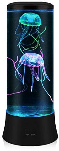 POYO Quallen Lampe, 38 cm LED lavalampe quallen mit Farbwechsel, 7 Farben Einstellung Stimmungslicht Dekoration für Zuhause Büro Dekoration Tolle Geschenke für Kinder