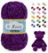 Uiopa Filato Ciniglia per Uncinetto, 100g/80m Filato Ciniglia Gomitoli Lana Grossa, Filo Uncinetto Chunky Yarn per Coperte Amigurumi Vestiti Decorazioni Artigianato (Viola Scuro)