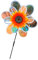 Grand Double Couche Arc - en - Ciel Couleur dégradé Moulin à Vent Dynamique Arc - en - Ciel pétale Design, décoration de Jardin extérieur (Le Tournesol)